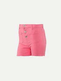 Rad prix Teen Girls Casual Solid Shorts- Pink Colour-thumb1