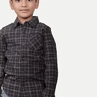 Rad prix Teen Boys Black Checked Shirt-thumb2