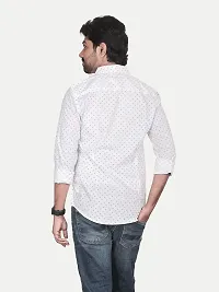 Rad prix Men White Ditsy Printed Cotton Casual Shirt-thumb3