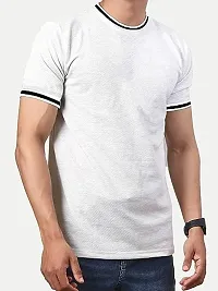 Rad prix Men White Round Neck Tee with Sleeve Print-thumb2