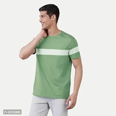 Stylish Green Cotton T-shirt For Men-thumb0