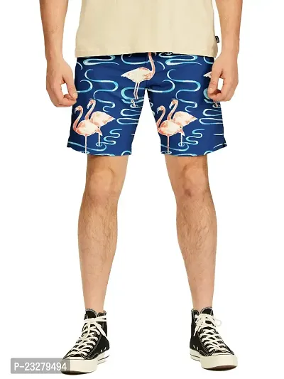 Rad prix Men Blue Abstract Printed Casual Shorts
