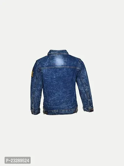 Rad prix Boys Dark Blue Denim Trucker Jacket-thumb4