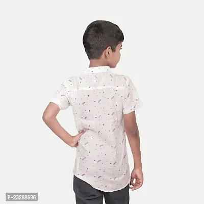 Rad prix Teen Boys White Floral Printed Woven Shirt--thumb4