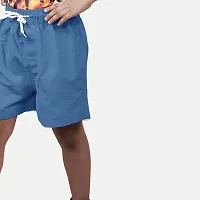 Elegant Blue Cotton Solid Shorts For Boys-thumb3