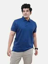 Rad prix Men Self Collar Polo Shirt- Navy Colour-thumb2