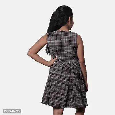 Rad prix Girls Black A-line Pleated-Dress with Checks-thumb4