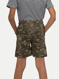 Boys Green Camo Checked shorts-thumb2