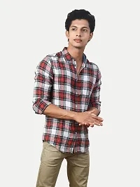 Rad prix Men Red Checked Regular Fit Casual Cotton Shirt-thumb1