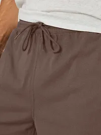 Mens Coffee Brown Solid Knitted Casual Shorts-thumb1