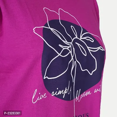 Rad prix Teen Girls Hot-Pink Printed Crew Neck T-Shirt-thumb5