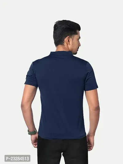 Rad prix Men Solid Active wear tees- Navy Colour-thumb4