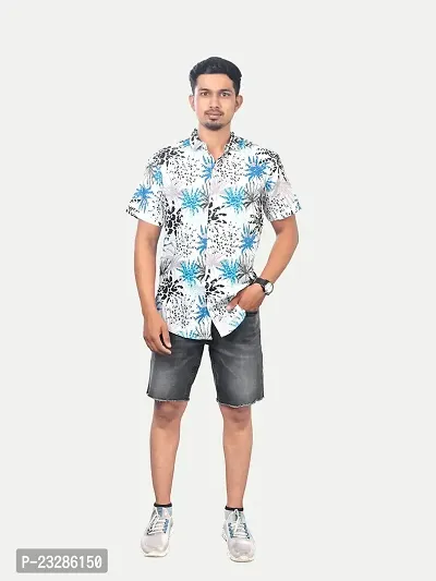 Rad prix Men Casual White Abstract Printed Shirt-thumb0