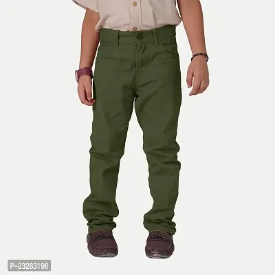 Rad prix Teen Boys Green Regular-Fit Twill Trousers-thumb2