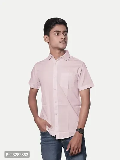 Rad prix Men Solid Pink Smart Casual Cotton Shirt-thumb2