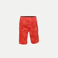 Boys Red Floral Printed Shorts-thumb3