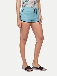 Rad prix Womens Solid Elasticated Shorts- Blue Colour-thumb1