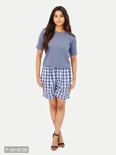 Classic Cotton Checked Short for Women-thumb0