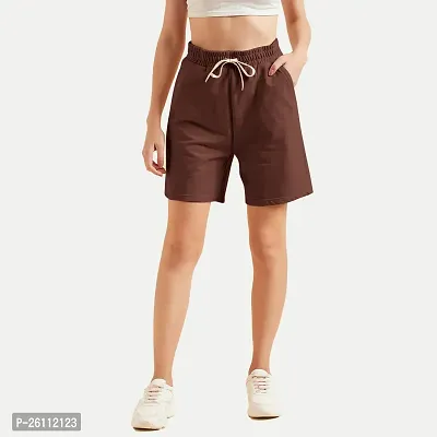 Womens Wine Solid  Shorts-thumb0