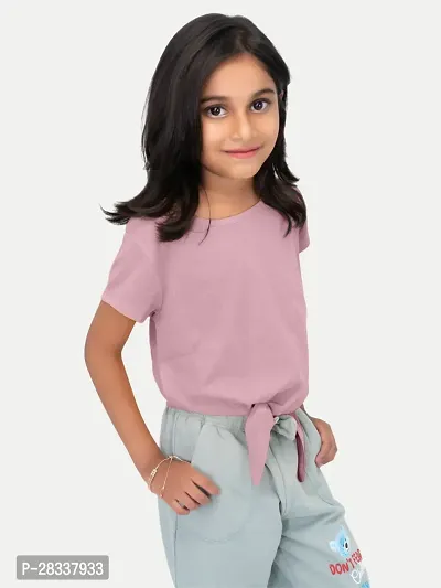 Classic Solid Tshirt for Kids Girl-thumb2