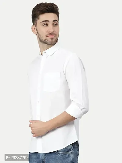 Rad prix Men Solid White Cotton Formal Full Sleeve Shirt-thumb2