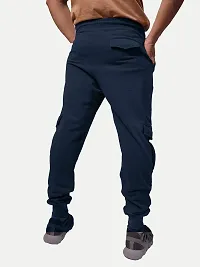 Rad prix Men Cool Dark Blue Cotton Textured Cargo Joggers-thumb3