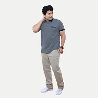 Stylish Blue Cotton T-Shirt For Men-thumb1