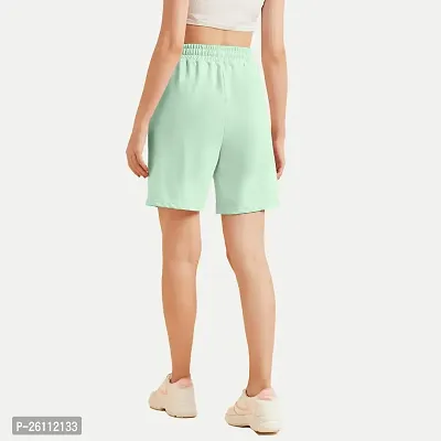 Womens Sea green  Solid  Shorts-thumb4