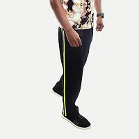 Rad prix Men Black with Green Stripe Activewear Joggers-thumb1