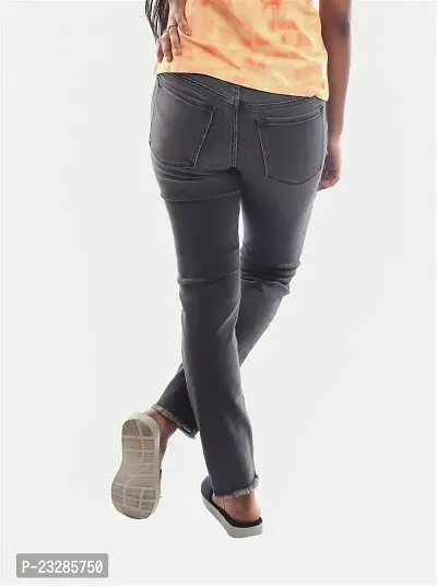 Rad prix Teen Girls Grey Solid Denims Pants-thumb4