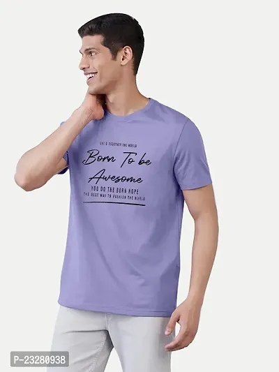 Rad prix Men Purple Printed Born to be Awesome T-Shirt-thumb3