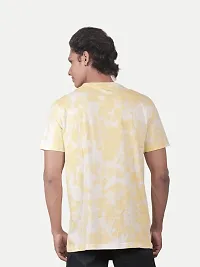 Men Yellow Tie and Dye Cotton Crew Neck T-Shirt-thumb3