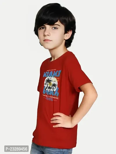 Rad prix Teen Boys Red Graphic Printed Tees-thumb2