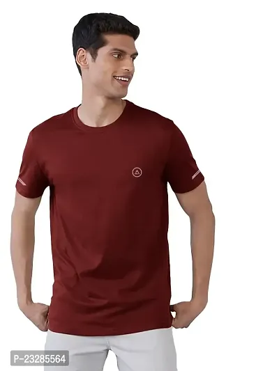 Rad prix Men Maroon Regular Fit Sports T-Shirt-thumb0