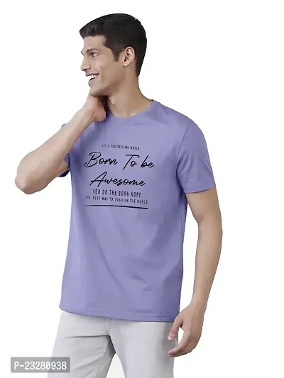 Rad prix Men Purple Printed Born to be Awesome T-Shirt-thumb0