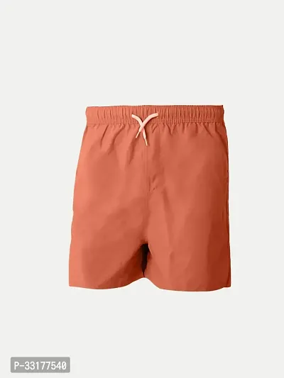 Elegant Peach Cotton Solid Shorts For Boys-thumb0