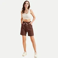 Womens Wine Solid  Shorts-thumb1