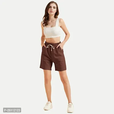 Womens Wine Solid  Shorts-thumb2