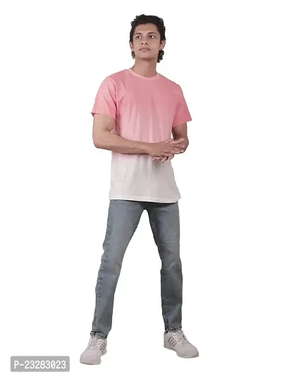 Rad prix Men Pink Tie and Dye Printed Cotton T-Shirt-thumb0