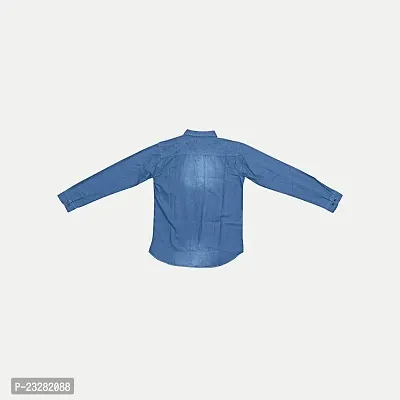 Rad prix Boys Light Blue Washed Denim Shirt-thumb2