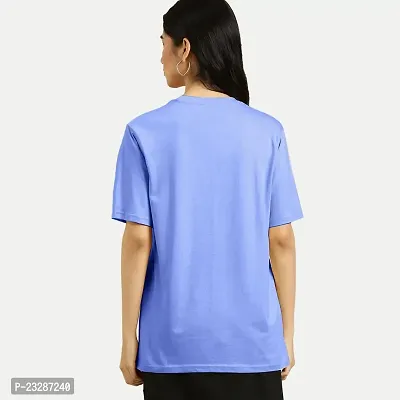 Rad prix Women Printed Blue T-Shirt-thumb4