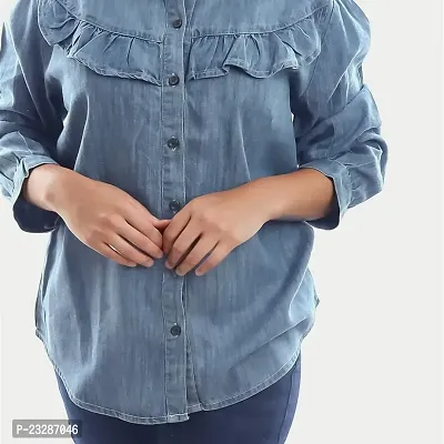 Rad prix Women Blue Denim Shirt-thumb2