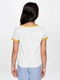 Rad prix Girls White Printed T-Shirt with Yellow Ribs (8-9 Years)-thumb4