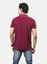 Stylish Maroon Cotton Blend T-Shirt For Men-thumb2