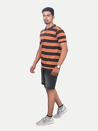 Rad prix Men Red and Black Thick Stripes Regular fit T-Shirt-thumb2