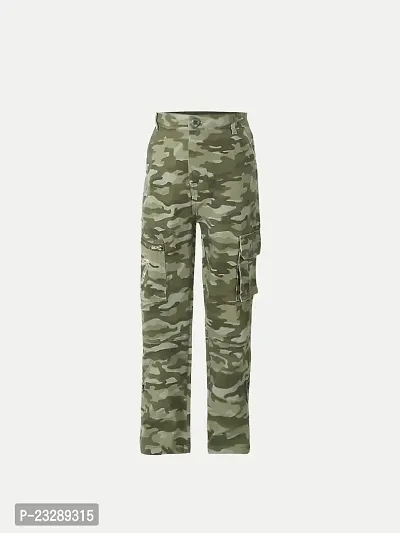 Rad prix Teen Boys Green Camouflaged Cargo Pants
