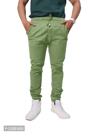 Rad prix Men Light Green Solid Elasticated Cotton Activewear Joggers-thumb0