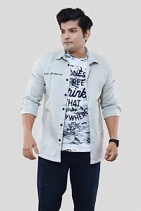 Rad Prix Men Casual White Cotton Oversized Shirt-thumb2