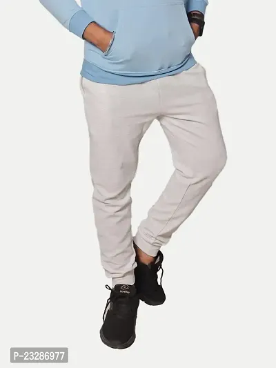 Rad prix Men Solid White Cotton Regular Fit Lounge Track Pants