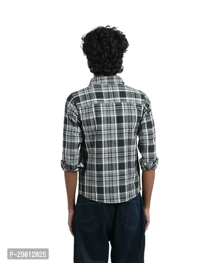 Boys Black Checked Cotton Shirts-thumb2